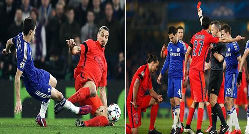 تقرير: يويفا لن يلغي البطاقة الحمراء التي حصل عليها إبراهيموفيتش 